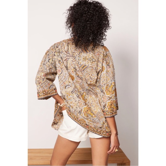 Cleobella Evereve Kaleidoscope Open Wrap Lightweight Kimono Paisley Size XS/S - Picture 3 of 7
